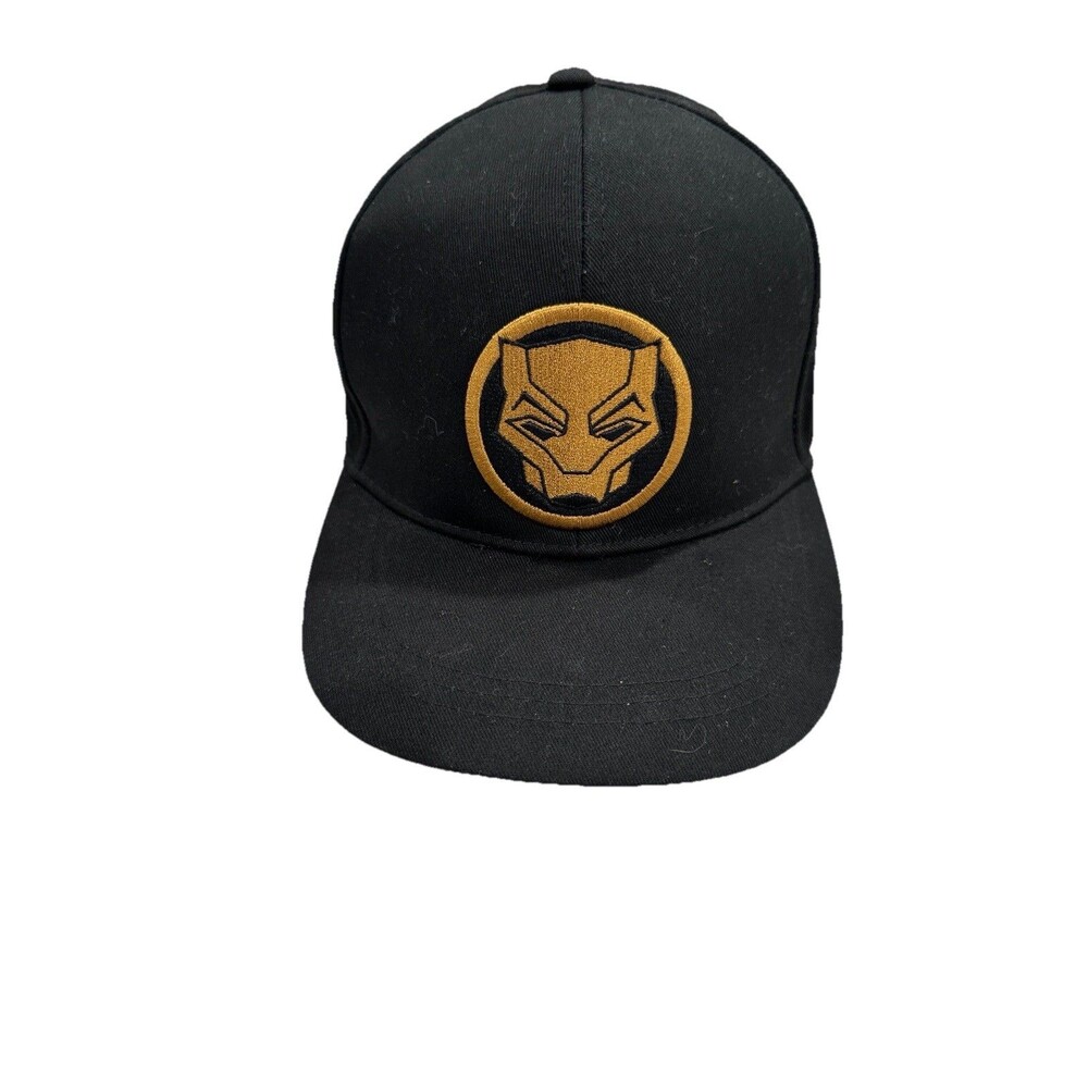 Marvel Black Panther SnapBack hat Wakanda Forever black gold Movie Promo